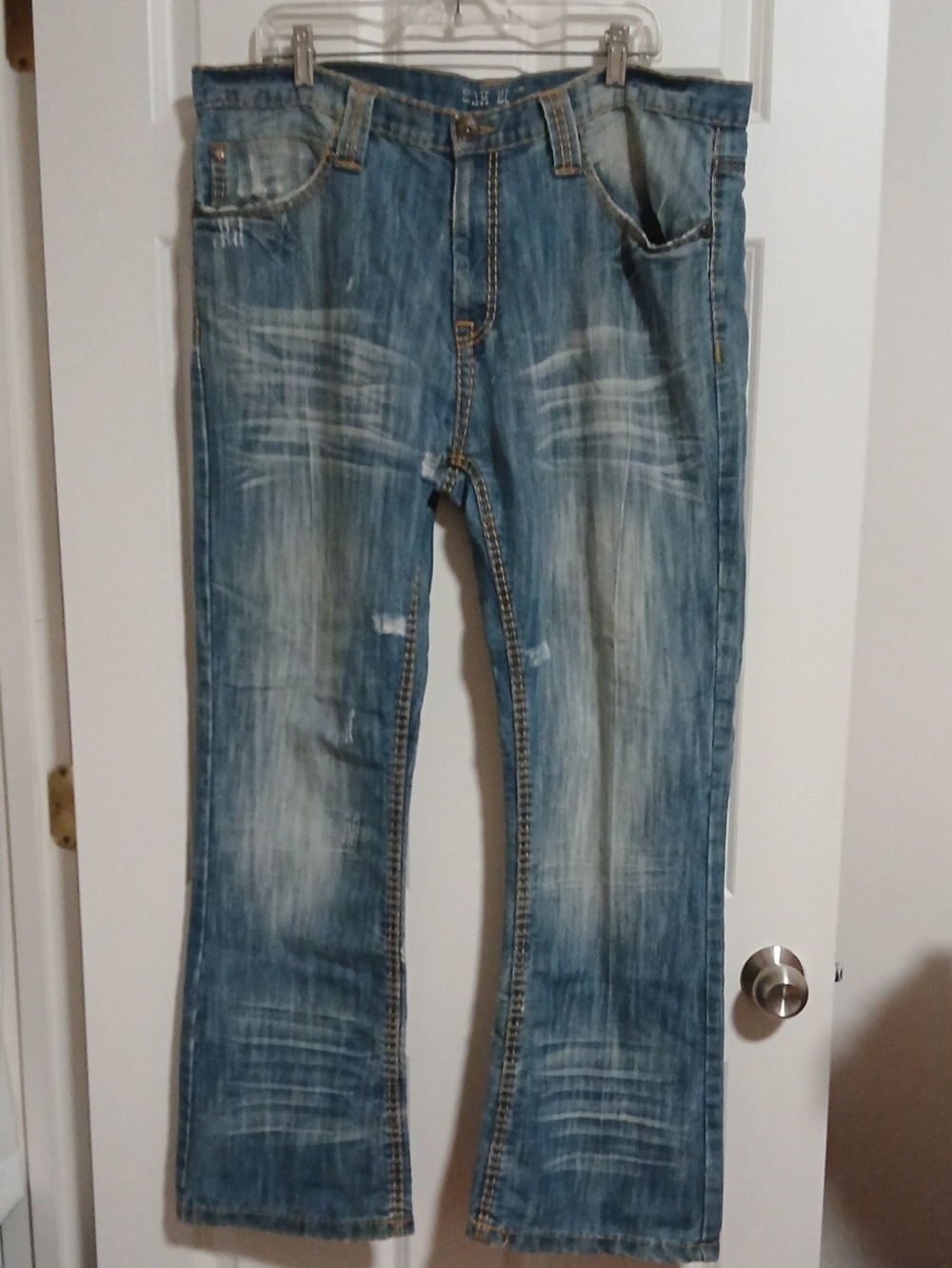 Vintage By Route 66 Slim Bootcut Jeans 38 X 30 Distressed 90s
